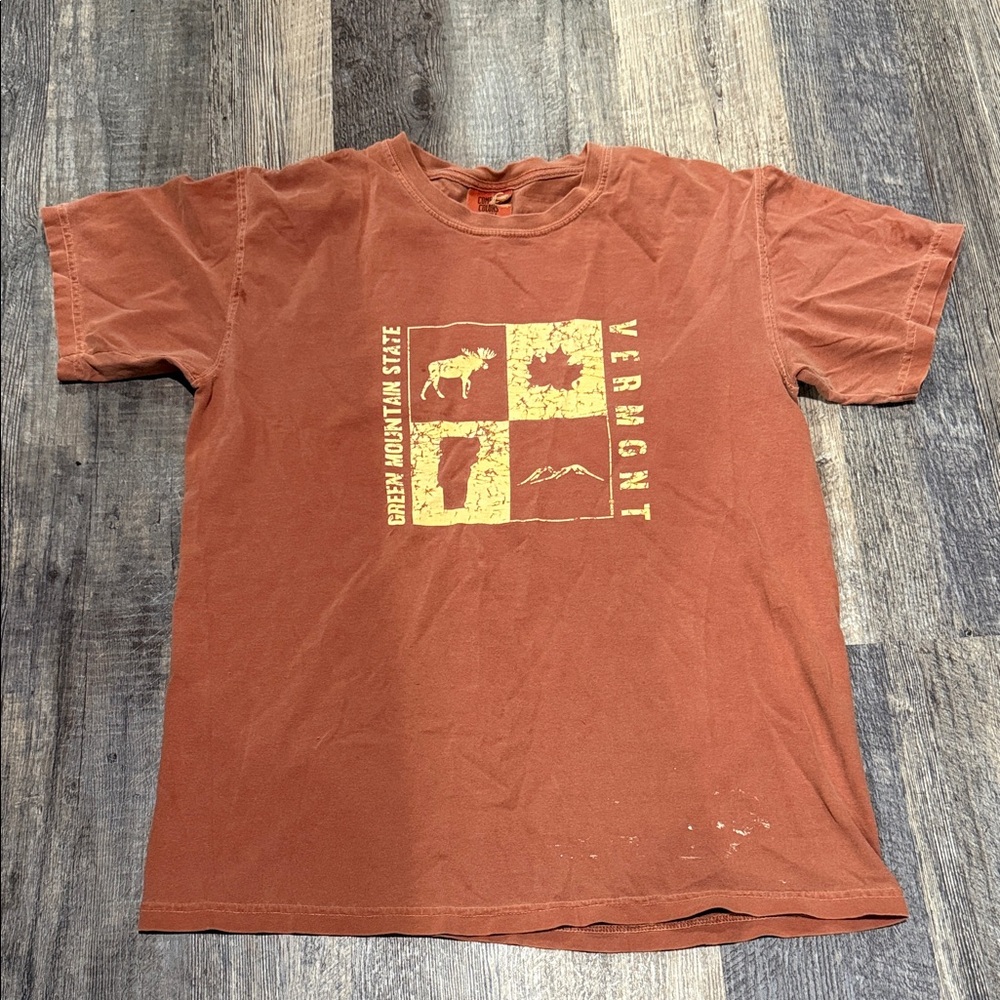 Vintage Vermont Graphic Men's T-Shirt - Rust